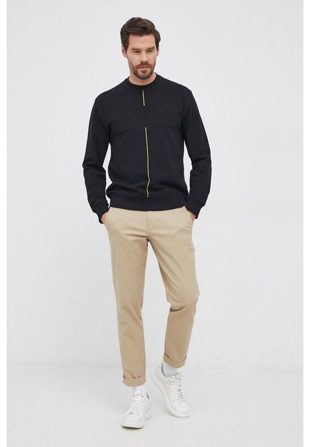 Armani Exchange Bluza bawełniana męska kolor czarny z nadrukiem. Okazja: na co dzień. Kolor: czarny. Materiał: bawełna. Wzór: nadruk. Styl: casual