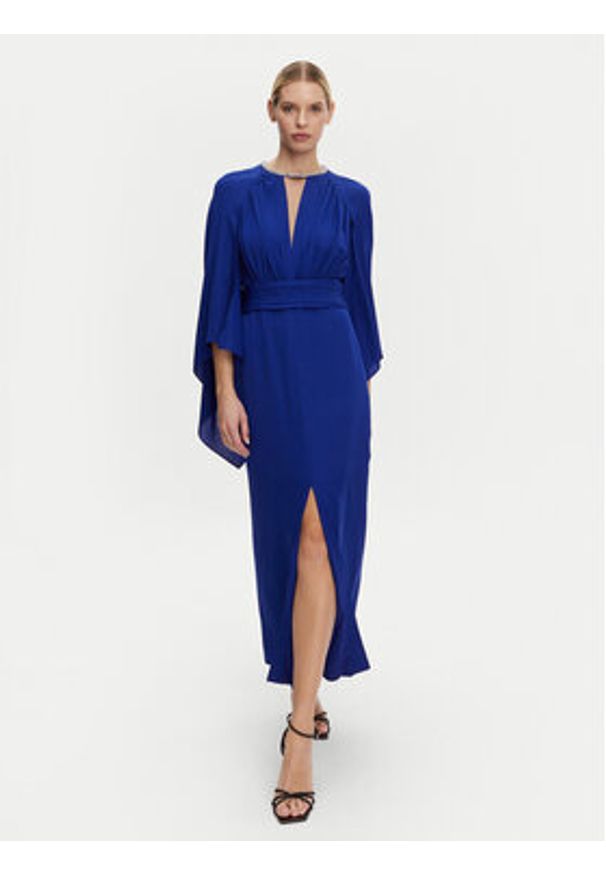 Luisa Spagnoli Sukienka wieczorowa Predicato 541707 Niebieski Regular Fit. Kolor: niebieski. Materiał: jedwab. Styl: wizytowy