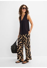 bonprix - Top z miękkiej mieszanki wiskozy. Typ kołnierza: dekolt w serek. Kolor: czarny. Materiał: wiskoza. Styl: elegancki #3