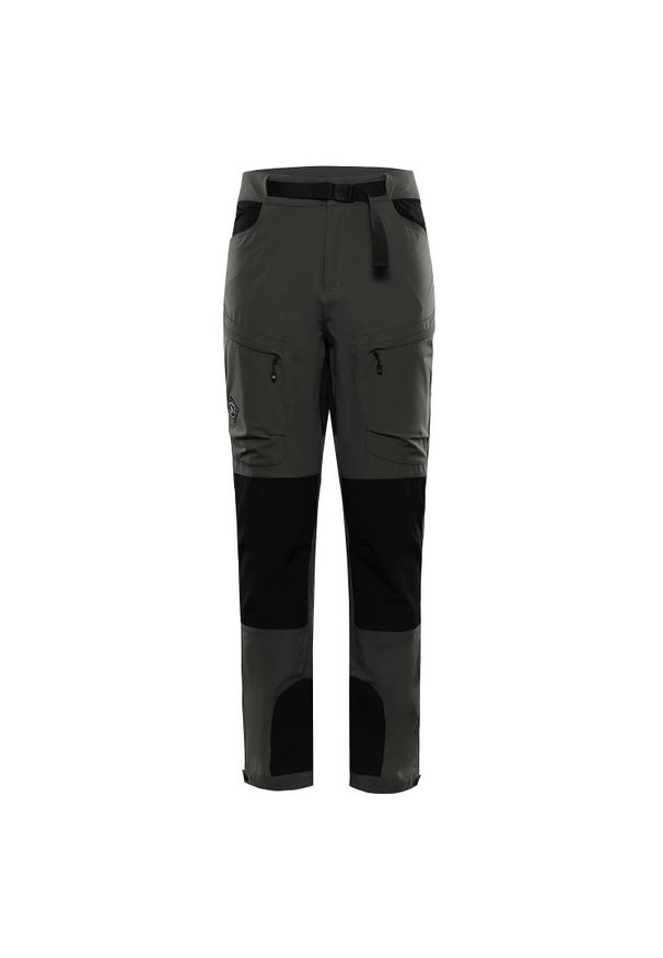 ALPINE PRO - Spodnie męskie trekkingowe softshell Alpine Pro Akan 2. Kolor: szary, wielokolorowy, zielony. Materiał: softshell. Sezon: lato. Sport: turystyka piesza
