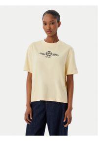 TOMMY HILFIGER - Tommy Hilfiger T-Shirt Crest WW0WW48713 Kremowy Relaxed Fit. Kolor: kremowy. Materiał: bawełna #1