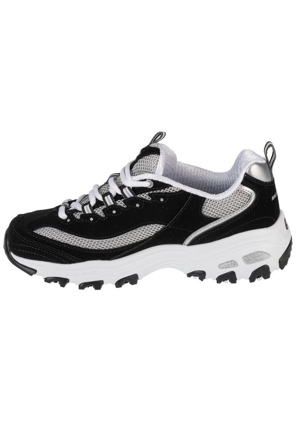 skechers - Buty do chodzenia damskie Skechers D'lites Roam Around. Kolor: czarny. Materiał: materiał, skóra. Szerokość cholewki: normalna. Sport: turystyka piesza