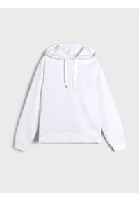 Sinsay - Bluza hoodie z ozdobną tasiemką - kremowy. Kolor: kremowy