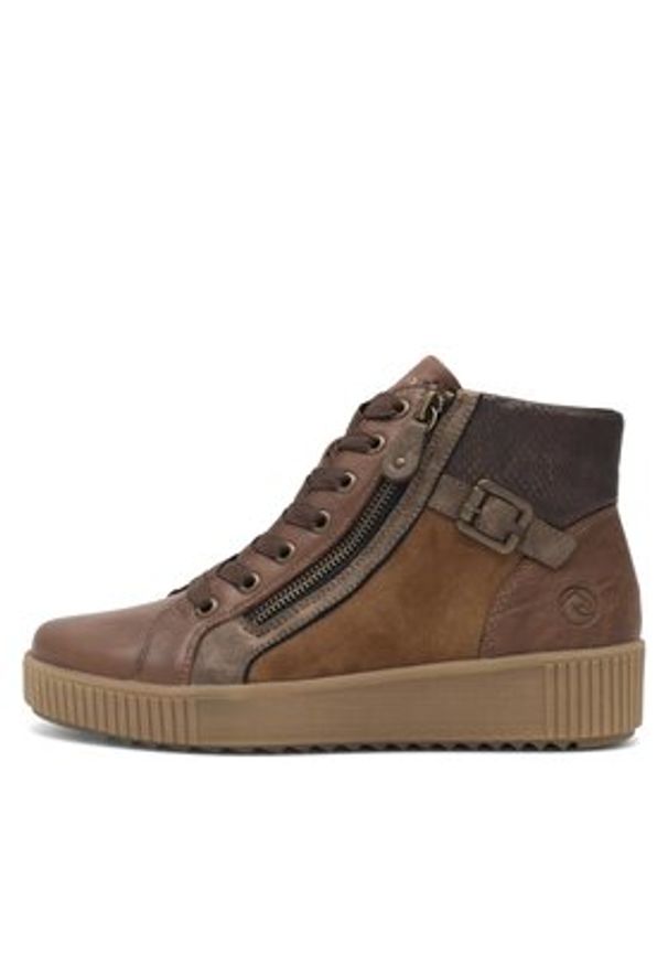 Remonte Sneakersy R7997-24 Brązowy. Kolor: brązowy. Materiał: skóra