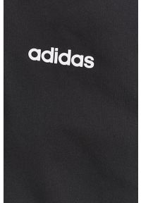 Adidas - adidas Bluza damska kolor czarny z kapturem z aplikacją. Okazja: na co dzień. Typ kołnierza: kaptur. Kolor: czarny. Wzór: aplikacja. Styl: casual