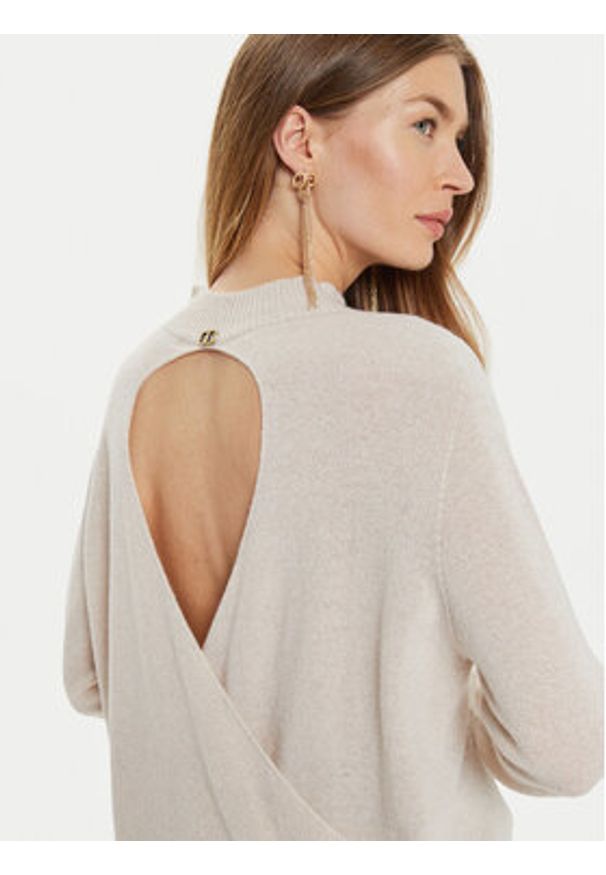 TwinSet - TWINSET Sweter 242TT3480 Écru Loose Fit. Materiał: wełna