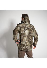 SOLOGNAC - Kurtka myśliwska Solognac 500 Warm wodoodporna camo treemetic. Kolor: zielony, wielokolorowy, brązowy. Materiał: polar, tkanina