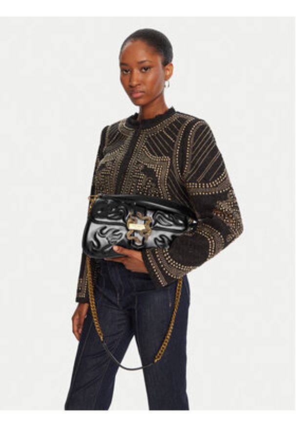 Just Cavalli Torebka 79RA4BA1 ZSD30 Czarny. Kolor: czarny. Materiał: skórzane