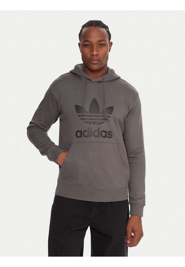 Adidas - adidas Bluza adicolor Classics Trefoil JY3765 Szary Regular Fit. Kolor: szary. Materiał: bawełna
