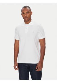 Moose Knuckles Polo Everett M34MT712 Biały Slim Fit. Typ kołnierza: polo. Kolor: biały. Materiał: bawełna #1