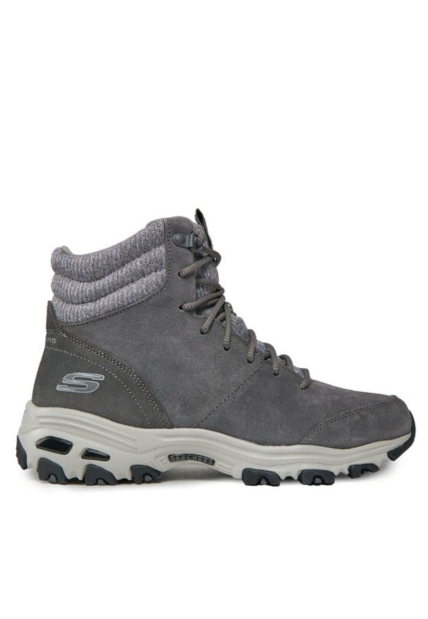 skechers - Skechers Trapery Chill Flurry 49727/CCL Szary. Kolor: szary. Materiał: skóra, zamsz