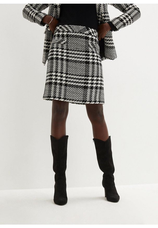 bonprix - Spódnica z miękkiej przędzy boucle. Kolor: czarny