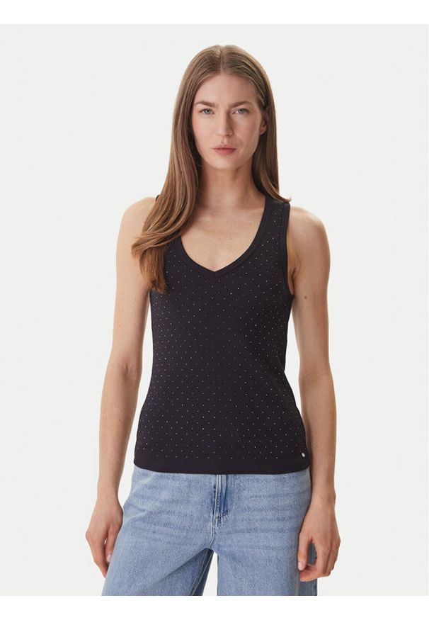 DKNY Top DJ6T1730 Czarny Slim Fit. Kolor: czarny. Materiał: syntetyk