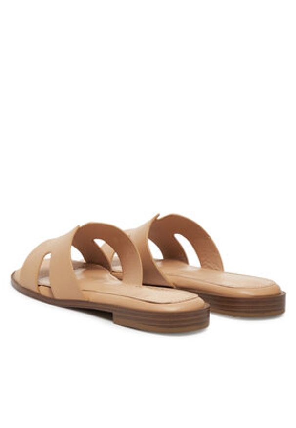 DeeZee Klapki DZ-S8 Beżowy. Kolor: beżowy. Materiał: skóra