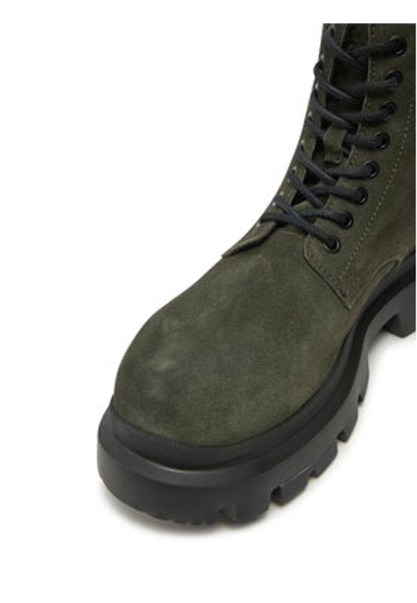 Hugo Trapery Fabyan 50528995 Zielony. Kolor: zielony. Materiał: zamsz, skóra