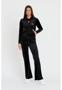 Juicy Couture - JUICY COUTURE Czarna bluza z cyrkoniami Rodeo Robertson. Kolor: czarny