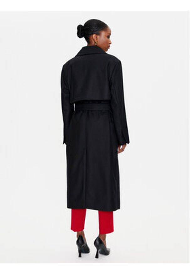 BOSS - Boss Płaszcz wełniany Caspina 50518503 Czarny Regular Fit. Kolor: czarny. Materiał: wełna