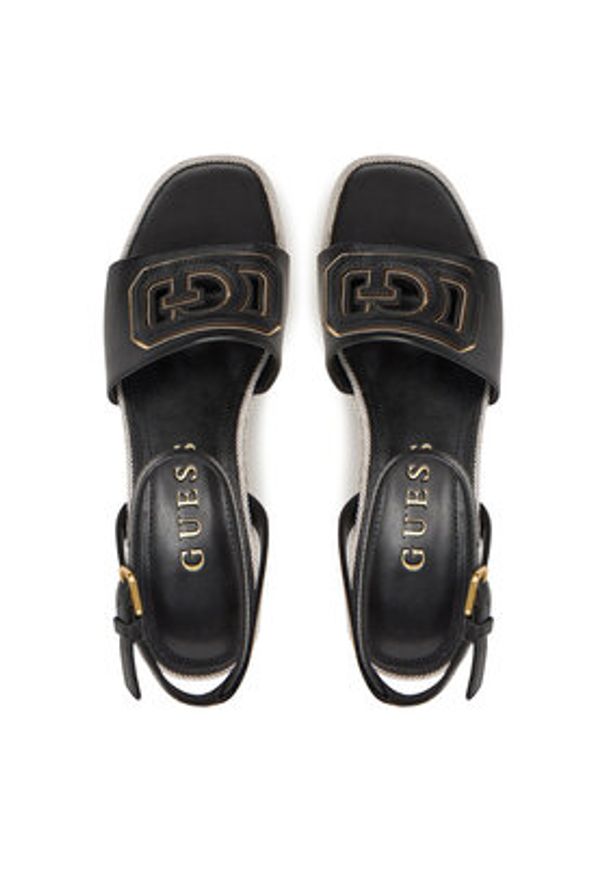 Guess Espadryle FLJTAN LEA04 Czarny. Kolor: czarny. Materiał: skóra