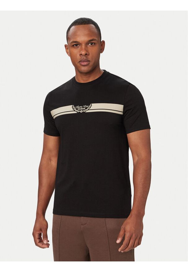 Guess T-Shirt Z6YI25 K5089 Czarny Regular Fit. Kolor: czarny. Materiał: bawełna