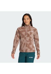 Adidas - Bluza Terrex Multi Printed Full-Zip Fleece. Kolor: wielokolorowy, beżowy, brązowy. Materiał: polar, materiał