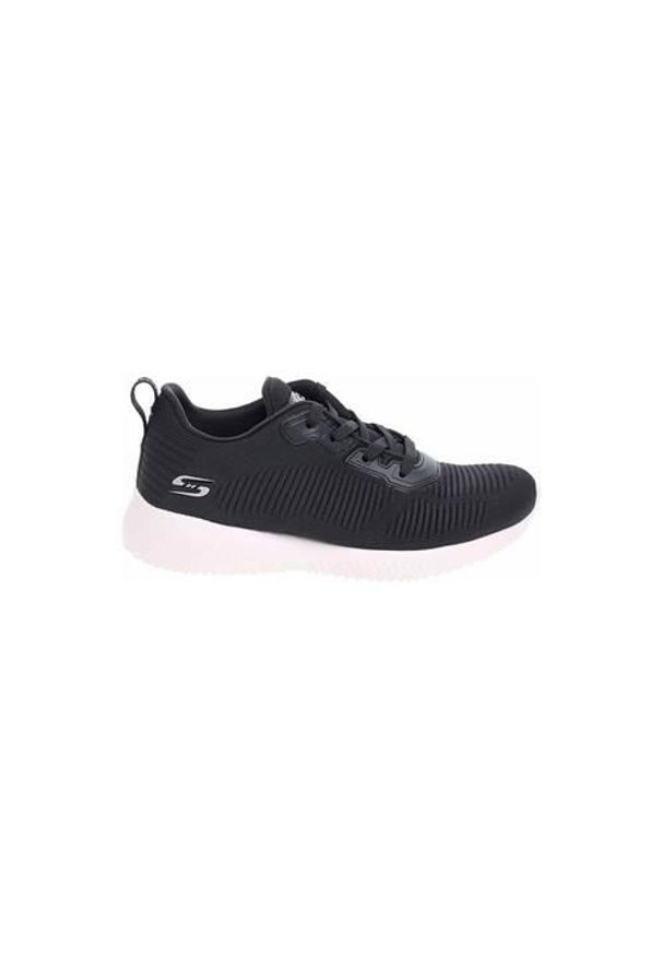 skechers - Buty do chodzenia damskie Skechers Bobs Squad Tough. Zapięcie: sznurówki. Kolor: czarny. Materiał: materiał, syntetyk, tkanina. Szerokość cholewki: normalna. Sport: turystyka piesza
