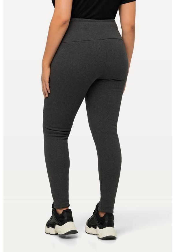 ULLA POPKEN - Damskie Legginsy sztuczne futerko od wewnątrz bardzo ciepłe wysoki stan. Stan: podwyższony. Kolekcja: plus size. Kolor: szary. Materiał: bawełna, elastan, poliester, materiał. Sport: turystyka piesza