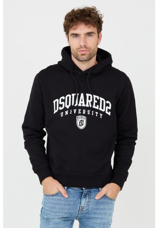 DSQUARED2 Czarna męska bluza Cool Fit Hoodie, Rozmiar S. Kolor: czarny