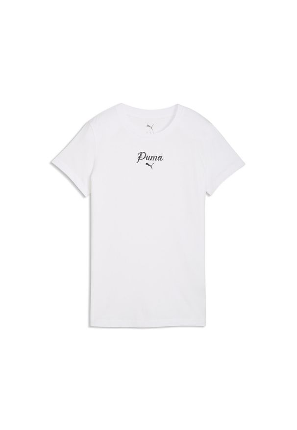 Puma - Damska koszulka Essentials Script PUMA. Kolor: biały