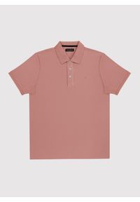 Pako Lorente - PAKO LORENTE - Różowy t-shirt polo na trzy guziczki. Okazja: na co dzień. Typ kołnierza: polo. Kolor: czerwony, oliwkowy, różowy. Materiał: poliester, bawełna. Sezon: jesień. Styl: casual #4