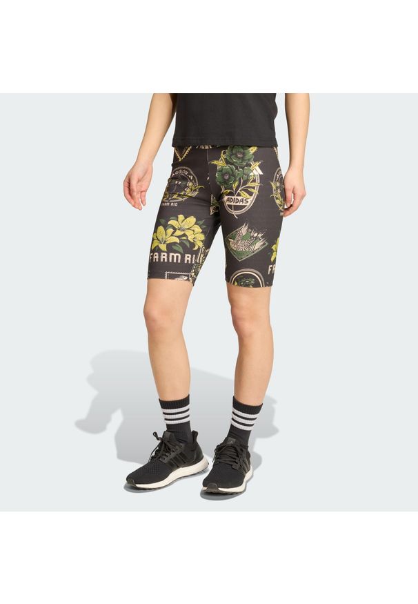 Adidas - Szorty rowerowe adidas X Farm. Kolor: czarny, zielony, wielokolorowy