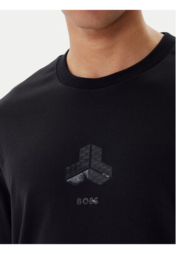 BOSS Longsleeve Mirror Togn 50549414 Czarny Relaxed Fit. Kolor: czarny. Materiał: bawełna. Długość rękawa: długi rękaw