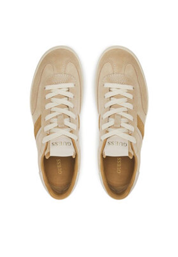 Guess Sneakersy FLPNOL SUE12 Beżowy. Kolor: beżowy. Materiał: skóra