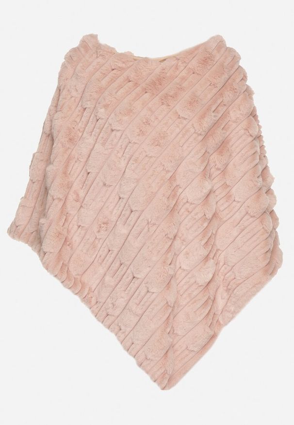 Born2be - Różowe Ponczo Ozdobione Tłoczeniem Dairis. Okazja: na co dzień. Kolor: różowy. Materiał: jeans. Wzór: aplikacja. Styl: klasyczny, casual, elegancki