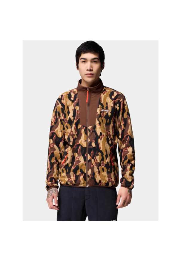 columbia - Sweter Męski Columbia Sequoia Grove Printed. Kolor: brązowy. Materiał: materiał, polar. Sport: turystyka piesza