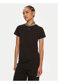 Pinko T-Shirt Basico 100373 A228 Czarny Regular Fit. Kolor: czarny. Materiał: bawełna