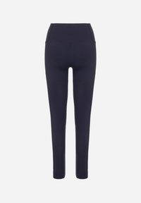 Born2be - Granatowe Klasyczne Legginsy z Wysokim Stanem Melio. Stan: podwyższony. Kolor: niebieski. Materiał: tkanina. Styl: klasyczny #4