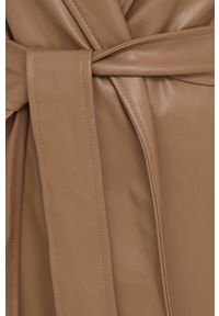 Answear Lab płaszcz damski kolor beżowy przejściowy niezapinany. Okazja: na co dzień. Kolor: beżowy. Materiał: materiał. Wzór: gładki. Styl: wakacyjny #5