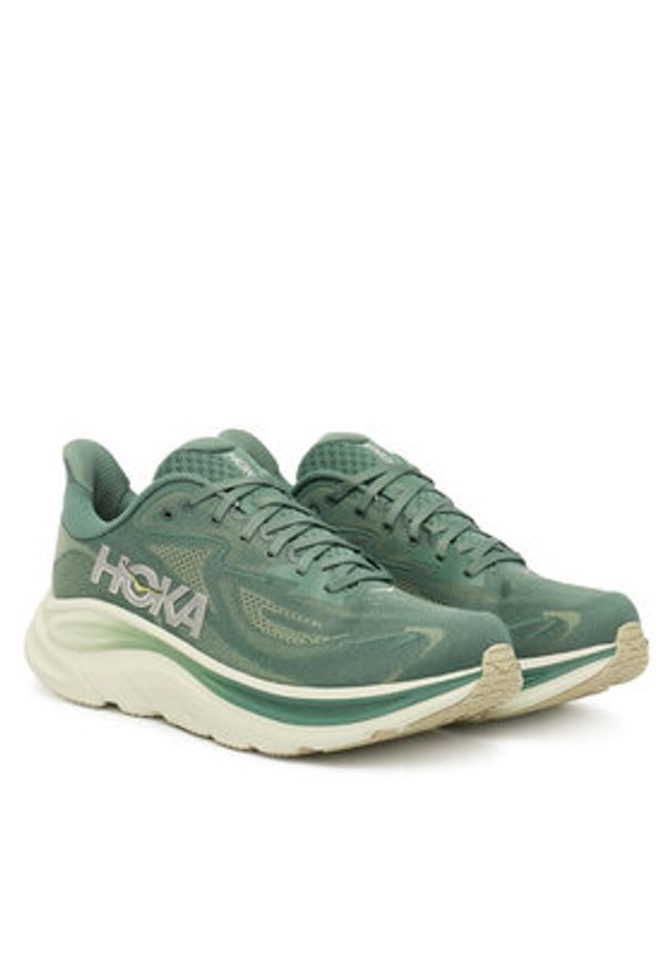 HOKA - Hoka Buty do biegania Clifton 10 1162030 Khaki. Kolor: brązowy. Materiał: materiał