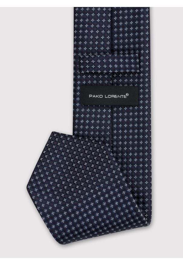 Pako Lorente - PAKO LORENTE – Granatowy krawat męski w drobny wzór. Kolor: niebieski. Materiał: poliester