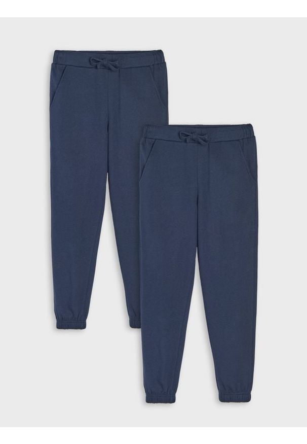 Sinsay - Spodnie jogger basic 2 pack - granatowy. Kolor: niebieski