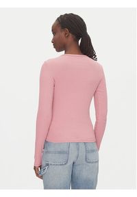 Tommy Jeans Bluzka Essential DW0DW17387 Różowy Slim Fit. Kolor: różowy. Materiał: bawełna #4