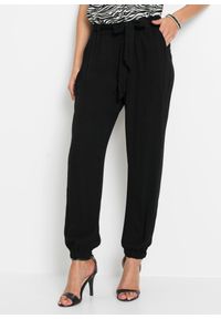 bonprix - Szerokie spodnie, petite, ze zrównoważonej wiskozy. Kolekcja: petite. Kolor: czarny. Materiał: wiskoza #1