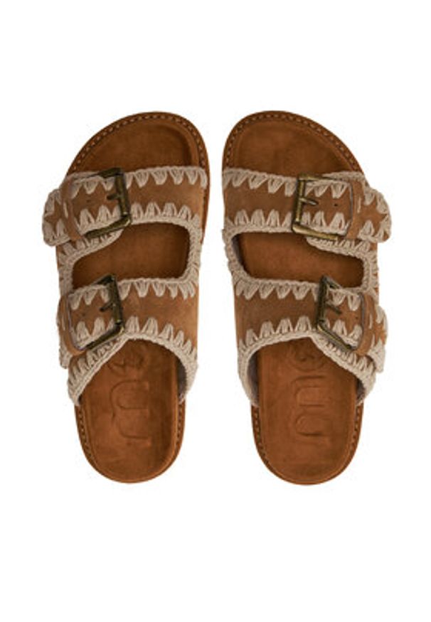 Mou Klapki MU.SW461005A Brązowy. Kolor: brązowy. Materiał: materiał