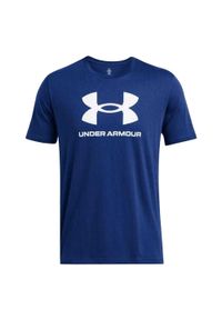 Under Armour - T-shirt Męski Logo. Kolor: niebieski. Sport: turystyka piesza
