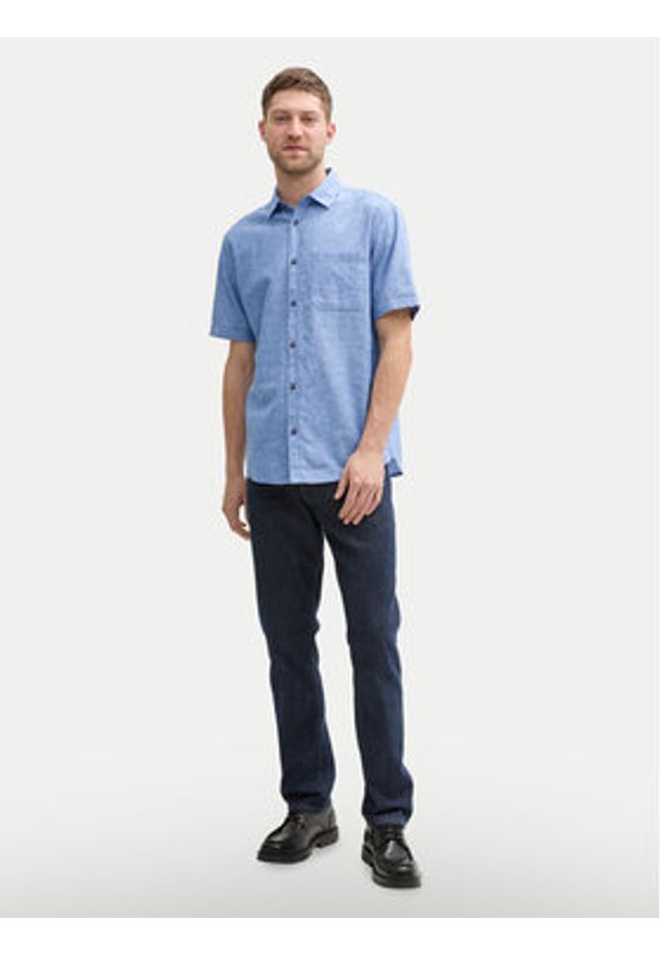 Tom Tailor Koszula 1045098 Niebieski Regular Fit. Kolor: niebieski. Materiał: bawełna