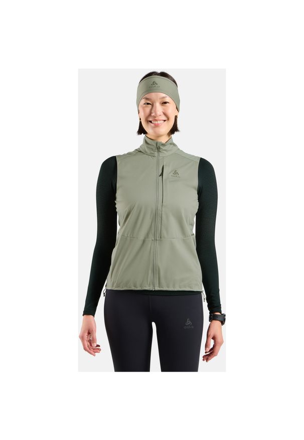 Kamizelka przeciwwiatrowa Odlo Vest ZEROWEIGHT WARM. Kolor: beżowy. Długość rękawa: bez rękawów. Sport: bieganie