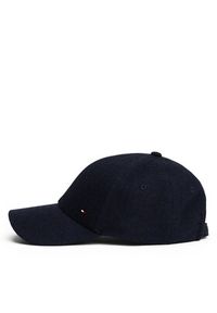 TOMMY HILFIGER - Tommy Hilfiger Czapka z daszkiem Th Flag Herringbone 6 Panel Cap AM0AM13784 Granatowy. Kolor: niebieski. Materiał: wełna, materiał