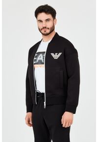 Emporio Armani - EMPORIO ARMANI Czarna neoprenowa bluza męska, Rozmiar L. Kolor: czarny. Materiał: neopren #3