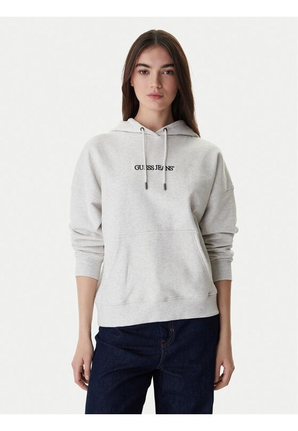 Guess Jeans Bluza W5RQ27 K68I4 Szary Regular Fit. Kolor: szary. Materiał: bawełna