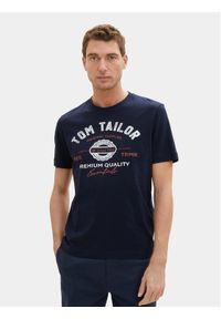Tom Tailor T-Shirt 1037735 Granatowy Regular Fit. Kolor: niebieski. Materiał: bawełna